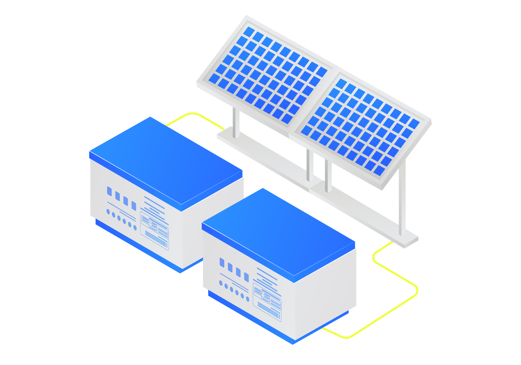 Batteries and Solar Illustration Batteries and Solar Illustration